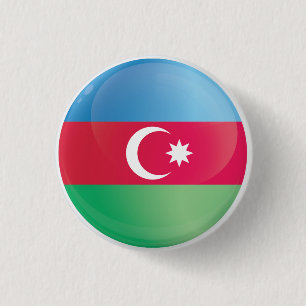 Badge Rond 2,50 Cm Drapeau de l'icône ronde d'Azerbaïdjan