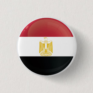 Badge Rond 2,50 Cm Drapeau de l'icône ronde de l'Égypte