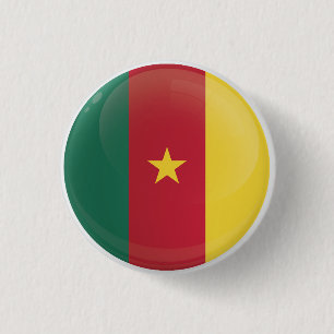 Badge Rond 2,50 Cm Drapeau de l'icône ronde du Cameroun