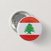 Badge Rond 2,50 Cm Drapeau de l'icône ronde du Liban (Devant & derrière)