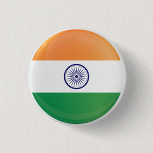 Badge Rond 2,50 Cm Drapeau de l'icône ronde indienne