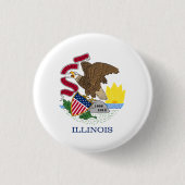Badge Rond 2,50 Cm Drapeau de l'Illinois (Devant)