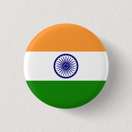Badge Rond 2,50 Cm Drapeau de l'Inde (Devant)
