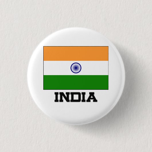 Badge Rond 2,50 Cm Drapeau de l'Inde (Devant)
