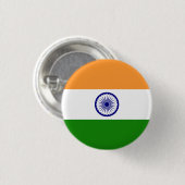 Badge Rond 2,50 Cm Drapeau de l'Inde (Devant & derrière)