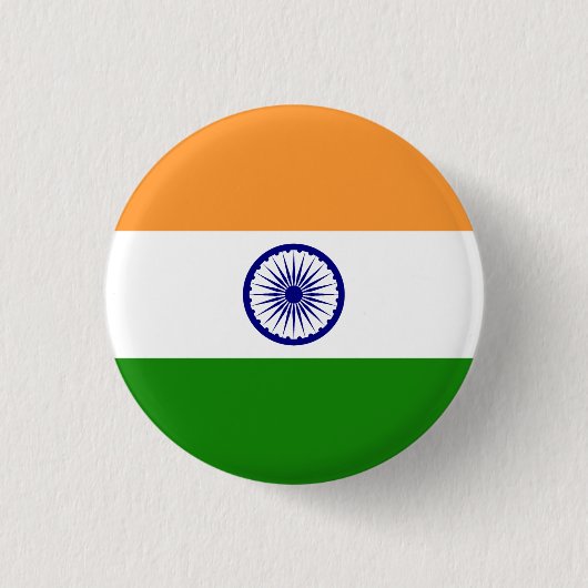 Badge Rond 2,50 Cm Drapeau de l'Inde (Devant)