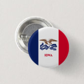 Badge Rond 2,50 Cm Drapeau de l'Iowa (Devant & derrière)