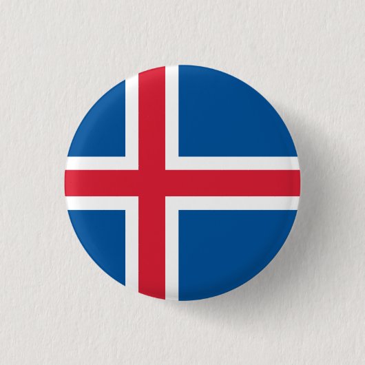 Badge Rond 2,50 Cm Drapeau de l'Islande (Devant)