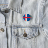 Badge Rond 2,50 Cm Drapeau de l'Islande (En situation)