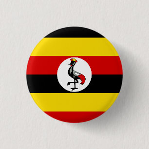 Badge Rond 2,50 Cm Drapeau de l'Ouganda