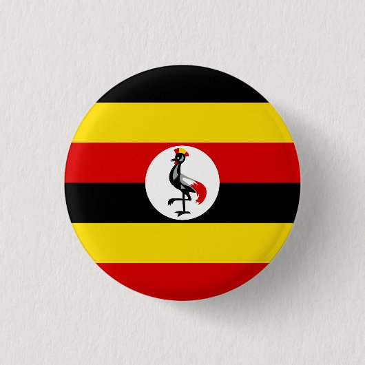 Badge Rond 2,50 Cm Drapeau de l'Ouganda (Devant)