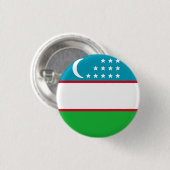 Badge Rond 2,50 Cm Drapeau de l'Ouzbékistan (Devant & derrière)