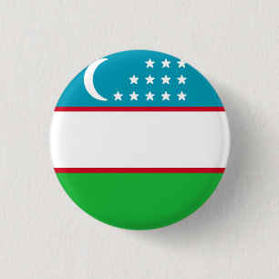Badge Rond 2,50 Cm Drapeau de l'Ouzbékistan