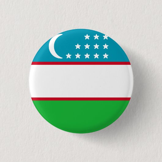 Badge Rond 2,50 Cm Drapeau de l'Ouzbékistan (Devant)