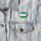 Badge Rond 2,50 Cm Drapeau de l'Ouzbékistan (En situation)