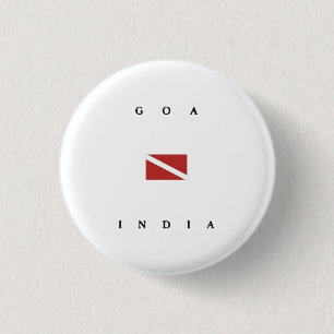 Badge Rond 2,50 Cm Drapeau de piqué de scaphandre de Goa Inde