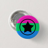 Badge Rond 2,50 Cm Drapeau de polysexualité avec une étoile en cercle (Devant & derrière)