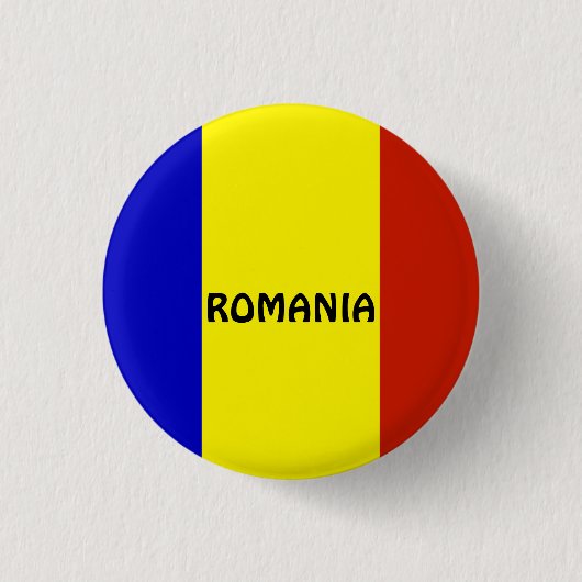 Badge Rond 2,50 Cm Drapeau de Roumanie (Devant)