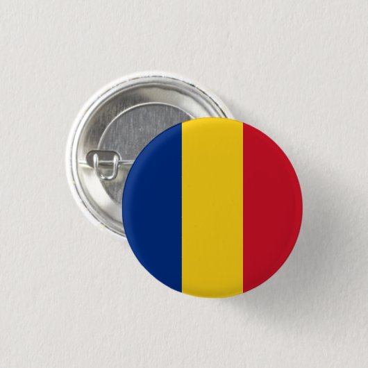 Badge Rond 2,50 Cm Drapeau de Roumanie (Devant & derrière)