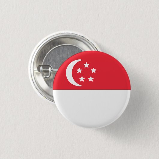 Badge Rond 2,50 Cm Drapeau de Singapour (Devant & derrière)