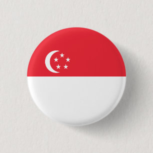 Badge Rond 2,50 Cm Drapeau de Singapour, Drapeau de Singapour