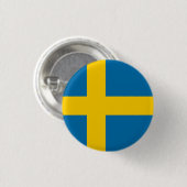 Badge Rond 2,50 Cm Drapeau de Suède (Devant & derrière)