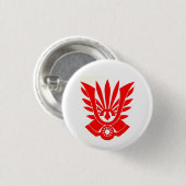 Badge Rond 2,50 Cm Drapeau de Tatenokai, Yukio Mishima (Devant & derrière)