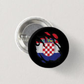 Badge Rond 2,50 Cm Drapeau déchiré de Croatie (Devant & derrière)