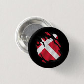 Badge Rond 2,50 Cm Drapeau déchiré du Danemark (Devant & derrière)