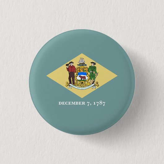 Badge Rond 2,50 Cm Drapeau Delawarean, Drapeau du Delaware (Devant)