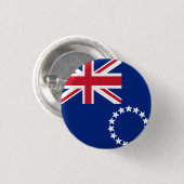 Badge Rond 2,50 Cm Drapeau des Îles Cook (Devant & derrière)