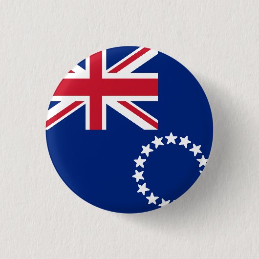 Badge Rond 2,50 Cm Drapeau des Îles Cook (Devant)