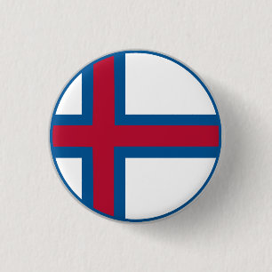 Badge Rond 2,50 Cm Drapeau des îles Féroé
