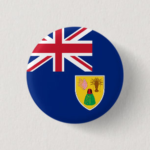 Badge Rond 2,50 Cm Drapeau des îles Turques et Caïques