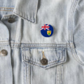 Badge Rond 2,50 Cm Drapeau des îles Turques et Caïques (En situation)