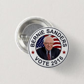 Badge Rond 2,50 Cm Drapeau des USA de ponceuses de Bernie (Devant & derrière)