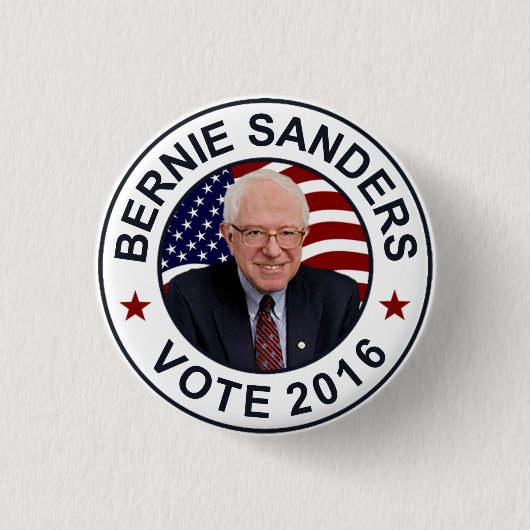Badge Rond 2,50 Cm Drapeau des USA de ponceuses de Bernie (Devant)