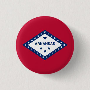 Badge Rond 2,50 Cm Drapeau d'État de l'Arkansas