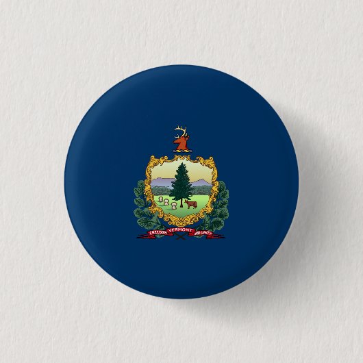 Badge Rond 2,50 Cm Drapeau d'État du Vermont USA (Devant)