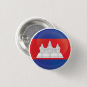 Badge Rond 2,50 Cm Drapeau d'icône cambodgien (Devant & derrière)