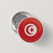Badge Rond 2,50 Cm Drapeau d'icône rond de Tunisie (Devant & derrière)
