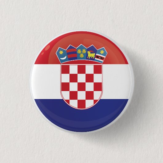 Badge Rond 2,50 Cm Drapeau d'icône ronde Croatie (Devant)