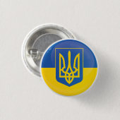 Badge Rond 2,50 Cm Drapeau d'icône ronde de l'Ukraine (Devant & derrière)
