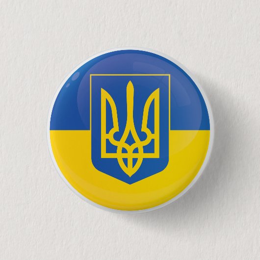Badge Rond 2,50 Cm Drapeau d'icône ronde de l'Ukraine (Devant)