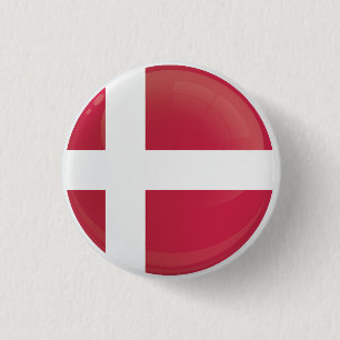Badge Rond 2,50 Cm Drapeau d'icône ronde du Danemark