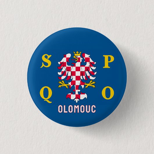 Badge Rond 2,50 Cm Drapeau d'Olomouc (Devant)