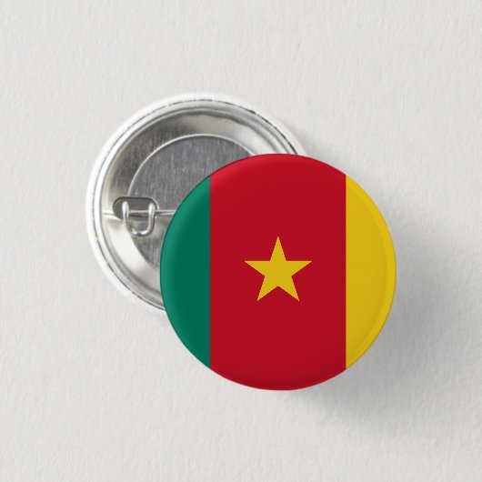 Badge Rond 2,50 Cm Drapeau du Cameroun (Devant & derrière)