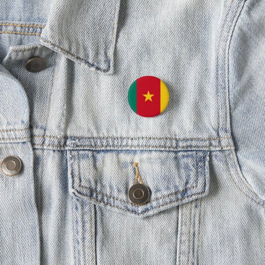 Badge Rond 2,50 Cm Drapeau du Cameroun (En situation)