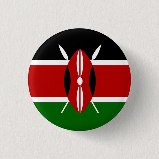 Badge Rond 2,50 Cm Drapeau du Kenya (Devant)
