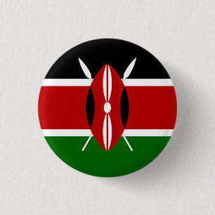 Badge Rond 2,50 Cm Drapeau du Kenya